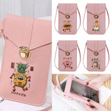Monster Print Phone Bag Leather Shoulder Messenger Handbag