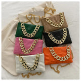 Women Chain Handbags Shoulder Bags Stripe Messenger Bags