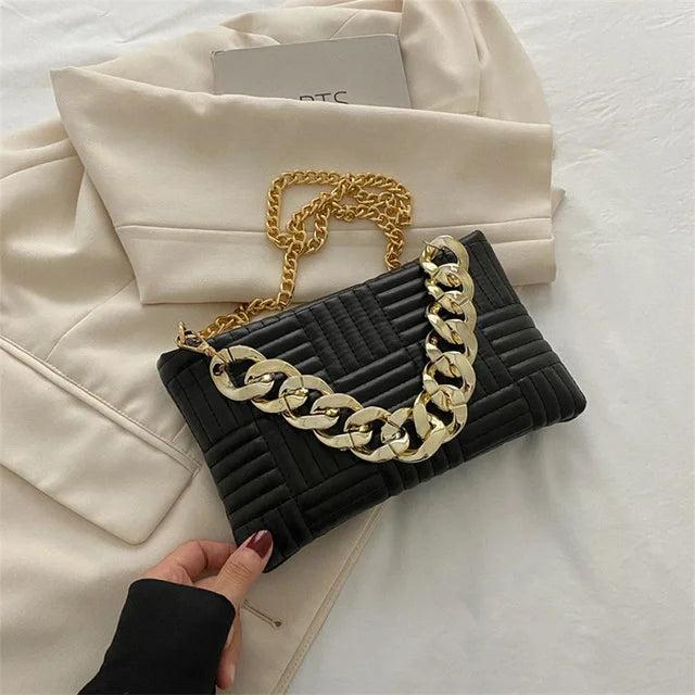 Women Chain Handbags Shoulder Bags Stripe Messenger Bags