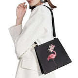 Cartoon Flamingo Print Shoulder Bag for Women