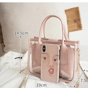 Women Crossbody Bag Handbags Bags for Women Female Square Transparent Purses