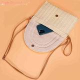 Vintage Straw Woven Crossbody Bag Wallet Soft Solid