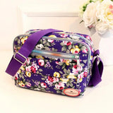 Women's Casual Canvas Shoulder Cloth Bag Flowers Printing Shopping Bag