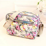 Women's Casual Canvas Shoulder Cloth Bag Flowers Printing Shopping Bag