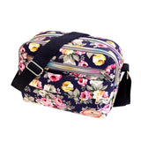 Women's Casual Canvas Shoulder Cloth Bag Flowers Printing Shopping Bag