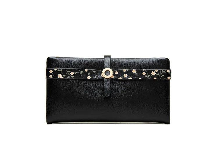 Priti long women's purse Pu small fresh buckle zipper multifunctional