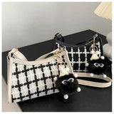 Plaid Messenger Bag Women Underarm Shoulder Clutch Purse Casual Tote Handbag