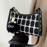 Plaid Messenger Bag Women Underarm Shoulder Clutch Purse Casual Tote Handbag