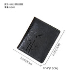 Men's Long Leather Wallet Cowhide Bamboo Embossed Coin Purse