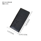 Men's Long Leather Wallet Cowhide Bamboo Embossed Coin Purse