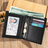 Men's Long Leather Wallet Cowhide Bamboo Embossed Coin Purse