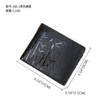 Men's Long Leather Wallet Cowhide Bamboo Embossed Coin Purse