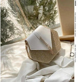 Vintage Straw Beach Bags Woven Shoulder Bag Circle Rattan Bohemian Handbags