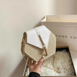 Vintage Straw Beach Bags Woven Shoulder Bag Circle Rattan Bohemian Handbags