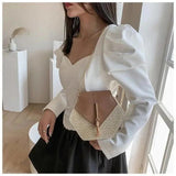 Vintage Straw Beach Bags Woven Shoulder Bag Circle Rattan Bohemian Handbags