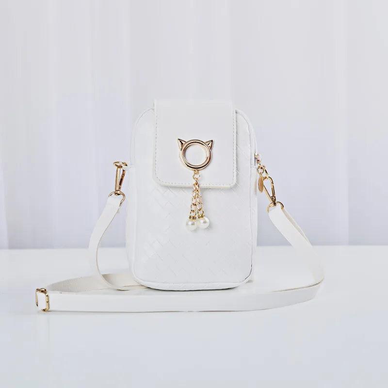 Women Small Cross-body Phone Shoulder Bag Pearl Wallet Mini Clutch Purse
