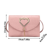 Tassel Heart Mini Shoulder Bag for Women Girls Purses Handbags