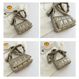 Quilted Shoulder Bag Casual Buckle Nylon Flap