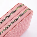Women's Double Zipper Handbag Wallet with Large Capacity