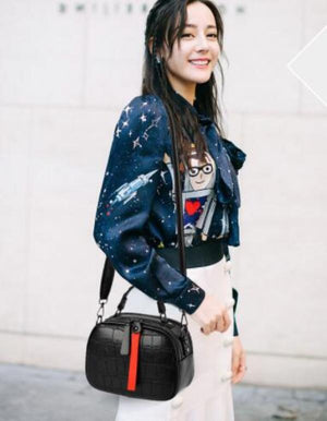 Stripe One-Shoulder Diagonal Small Square Bag Zena 21X9X15cm