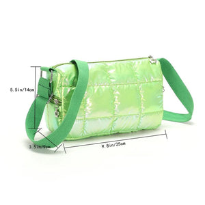 Winter Ladies Shopper Bag Quilted Check Messenger Casual Nylon Soft