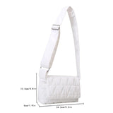 Quilted Rhombus Crossbody Sling Bag Small Square Flap Pocket Wide Strap
