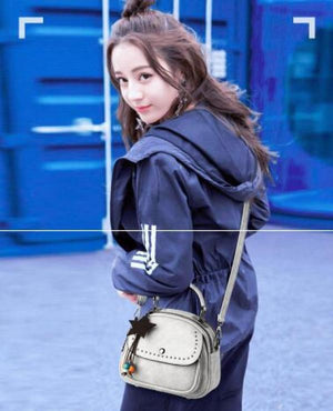 Shoulder Bag Female PU College Wind Tote Motorcycle Bag Nafei
