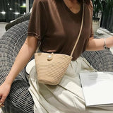 Pearl Dumpling Bag Crossbody Shell Straw Bag Mini Bag