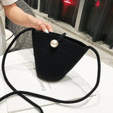 Pearl Dumpling Bag Crossbody Shell Straw Bag Mini Bag