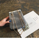 Satin Diamond Clutch Evening Bag Wedding Party Pouch Totes