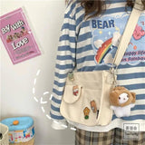 Canvas Messenger Bag Large Capacity Harajuku Japanese Student School Bags