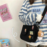 Canvas Messenger Bag Large Capacity Harajuku Japanese Student School Bags