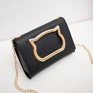 Cartoon Handbags Women Shoulder Mini Crossbody Bag Metal Cat Strap Female Clutch