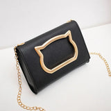 Cartoon Handbags Women Shoulder Mini Crossbody Bag Metal Cat Strap Female Clutch