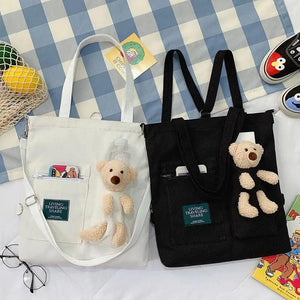 Harajuku Crossbody Canvas Bag Student Style Handbag