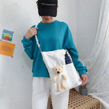 Harajuku Crossbody Canvas Bag Student Style Handbag
