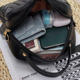 Ladies Rhombus Zipper Messenger Bag with Shoulder Strap