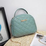 Ladies Rhombus Zipper Messenger Bag with Shoulder Strap