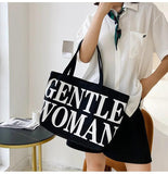 Large Capacity Letter Tote Canvas Handbag Shoulder Bag