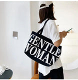 Large Capacity Letter Tote Canvas Handbag Shoulder Bag