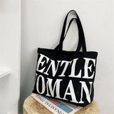 Large Capacity Letter Tote Canvas Handbag Shoulder Bag