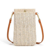 Woven Straw Ladies Crossbody Messenger Bag Summer Beach Rattan Shoulder Pack