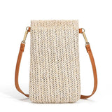 Woven Straw Ladies Crossbody Messenger Bag Summer Beach Rattan Shoulder Pack