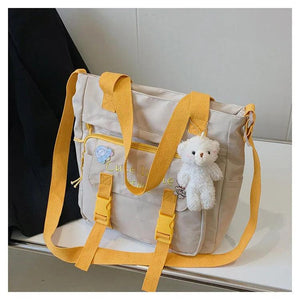 Youth Female Canvas Handbags Shoulder Bags Nylon Messenger Bag