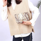 Snake Skin Shoulder Purse Satchel Women Handbags Small Square Bag