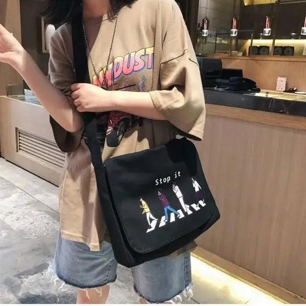Harajuku Crossbody Bag for Women Large Capacity Handbag Shoulder Messenger Bag
