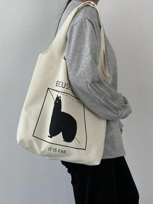 Canvas Tote Bag Large Capacity Shopping Bag Harajuku Student Shoulder Bag