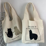 Canvas Tote Bag Large Capacity Shopping Bag Harajuku Student Shoulder Bag