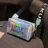 Small Ladies Laser Messenger Bag Crossbody Shoulder Bag PVC Jelly Small Tote Bag