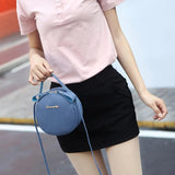Circular Leather Women's Crossbody Messenger Bag